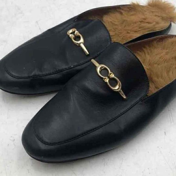 COACH Designer black slip on slide on mule loafers flats Size 8 - Picture 1 of 6